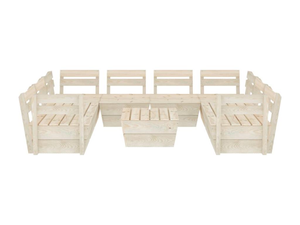 9-piece pallet garden furniture set, impregnated spruce wood QDLZ29057