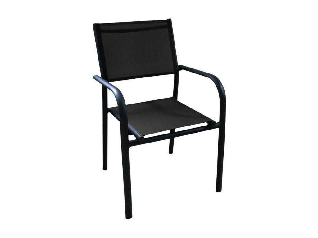 Ventoriq Aluminum Chair Set of 6 Graphite and Black EEYO91019