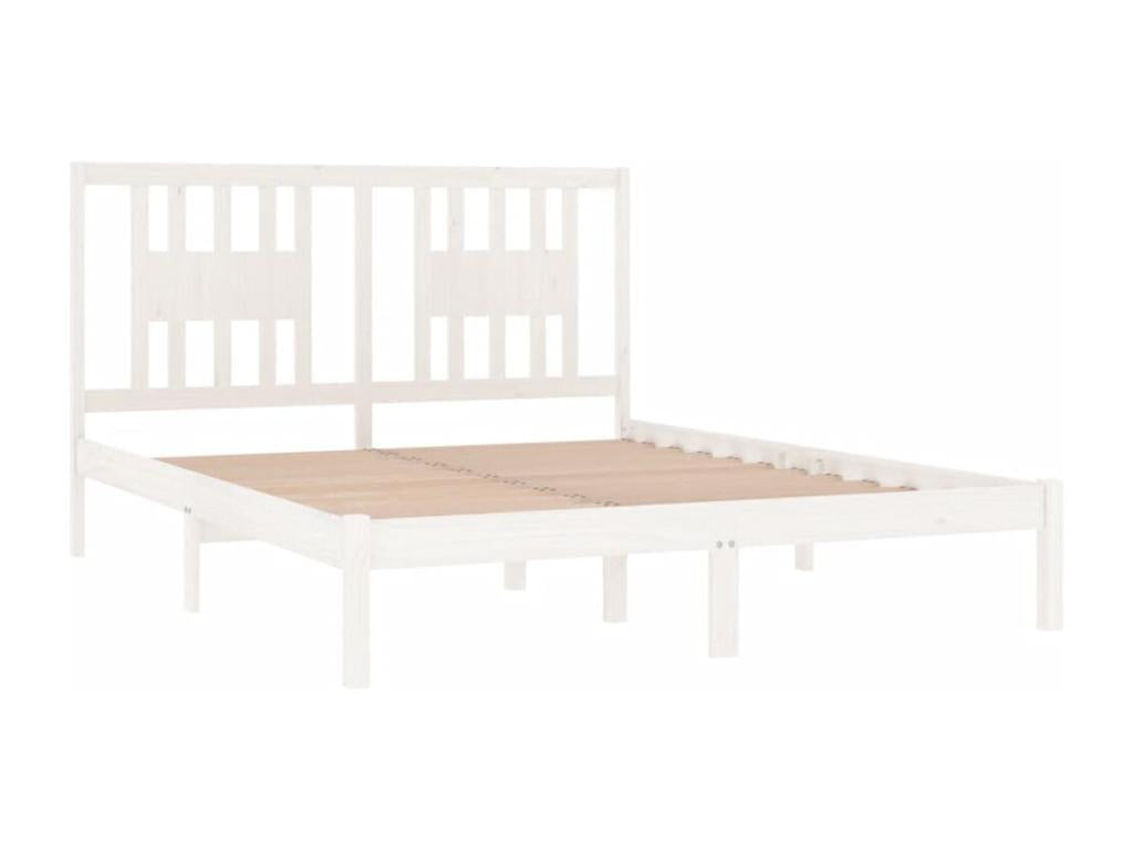 White bed frame, solid pine wood, 160x200 cm, UDUI72078