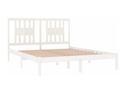White bed frame, solid pine wood, 160x200 cm, UDUI72078