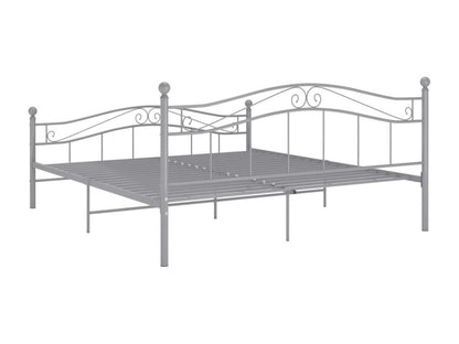 Bed frame without mattress, grey metal, 160x200 cm, VMNN25564