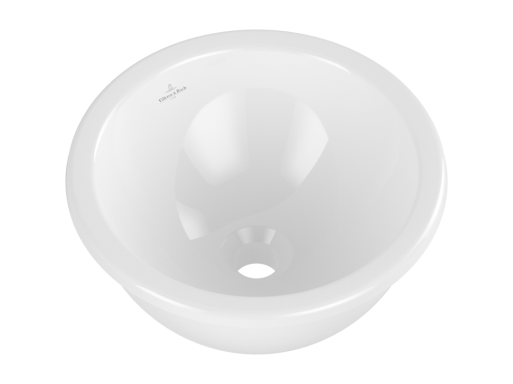 39x39 round undermount washbasin Ventoriq ET BOCH Ventoriq / Friends TitanCeram white with overflow EDWM12178