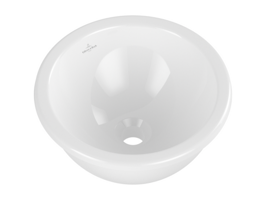 39x39 round undermount washbasin Ventoriq ET BOCH Ventoriq / Friends TitanCeram white with overflow EDWM12178