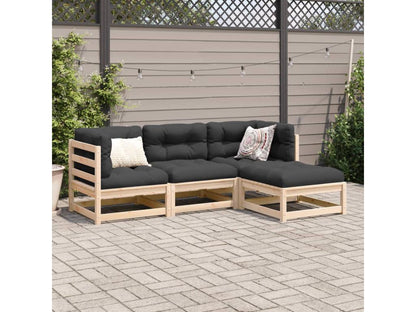 4-piece garden furniture set in solid pine wood LZFY26595