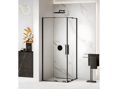 80x120 cm sliding shower enclosure CANARIES BLACK corner access GRMX78886