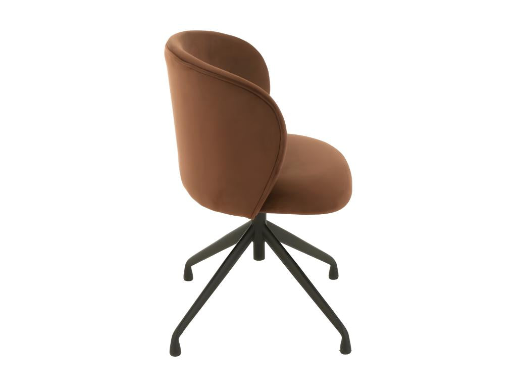 Lumenao Velvet Swivel Chair 56cm Dark Brown MYSR83705