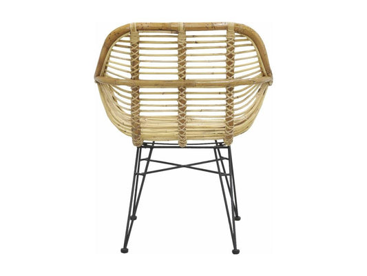 Lumenao ICEU55248 raw rattan armchair with metal legs