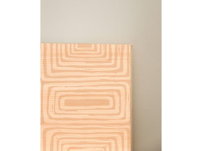 Natural pine wood headboard with print, 130x80cm - Boislis HHTV27949