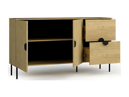 Small Buffet with 2 Doors and 2 Drawers - Oak Color - Ventoriq Collection HIQD11344