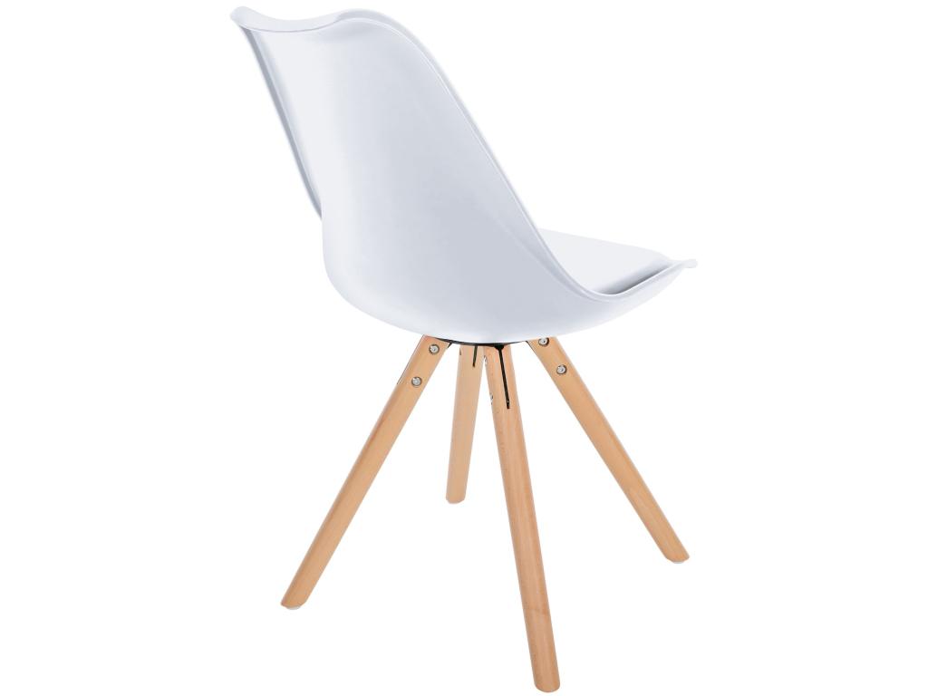 Dining chair - Plastic/Wood - White - Ventoriq RWKH95610