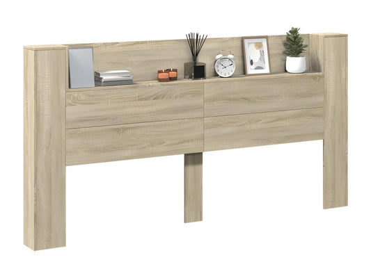 Lumenao oak headboard wardrobe with LED lighting, 200x16.5x103.5 cm, EZGI49080