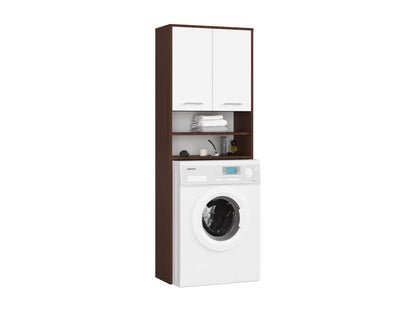 Washing machine cabinet with 2 doors, brown, 4 shelves, 64x30x180 cm, XXDT53856