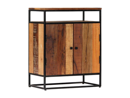 Side cabinet 60x35x76 cm Solid reclaimed wood and steel QAWB00508