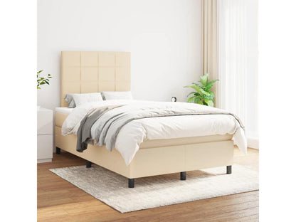 Upholstered bed base with mattress, Cream, 120x200 cm, Fabric TQFG56418