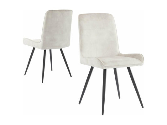Ergonomic beige dining chairs - metal legs d42cm×h88cm LTNQ59548