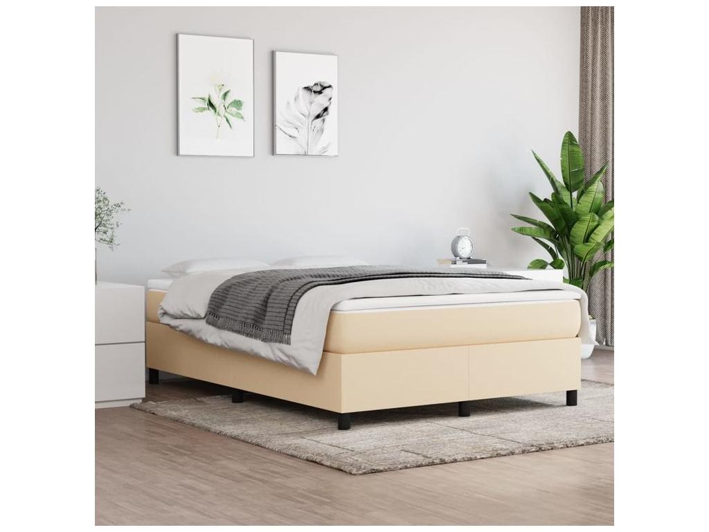 Ventoriq bed base with cream mattress 140x190 cm, fabric KPEI13867