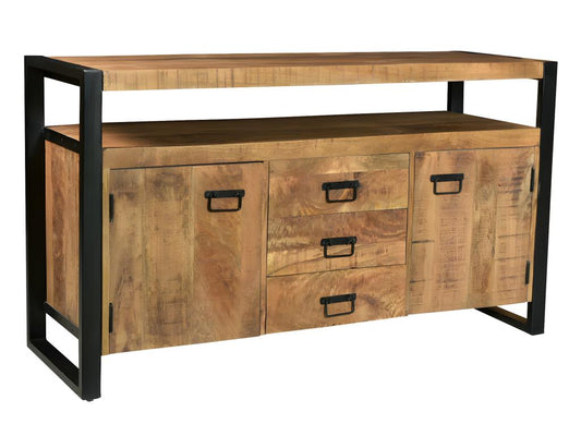 Ventoriq Sideboard - 2 doors / 3 drawers - Mango wood / metal KJQV55322