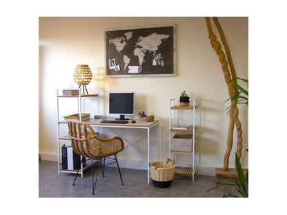 Lumenao ICEU55248 raw rattan armchair with metal legs