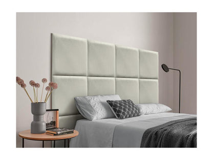 Lumenao Upholstered Headboard in High-Quality Velvet, Lumenao Interior, Composed of Interchangeable Self-Adhesive Panels for Bedroom, Beige, 140 cm, ADGU85151