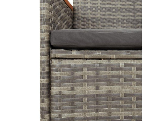 9-piece garden dining set with grey resin wicker cushions MFIC24741