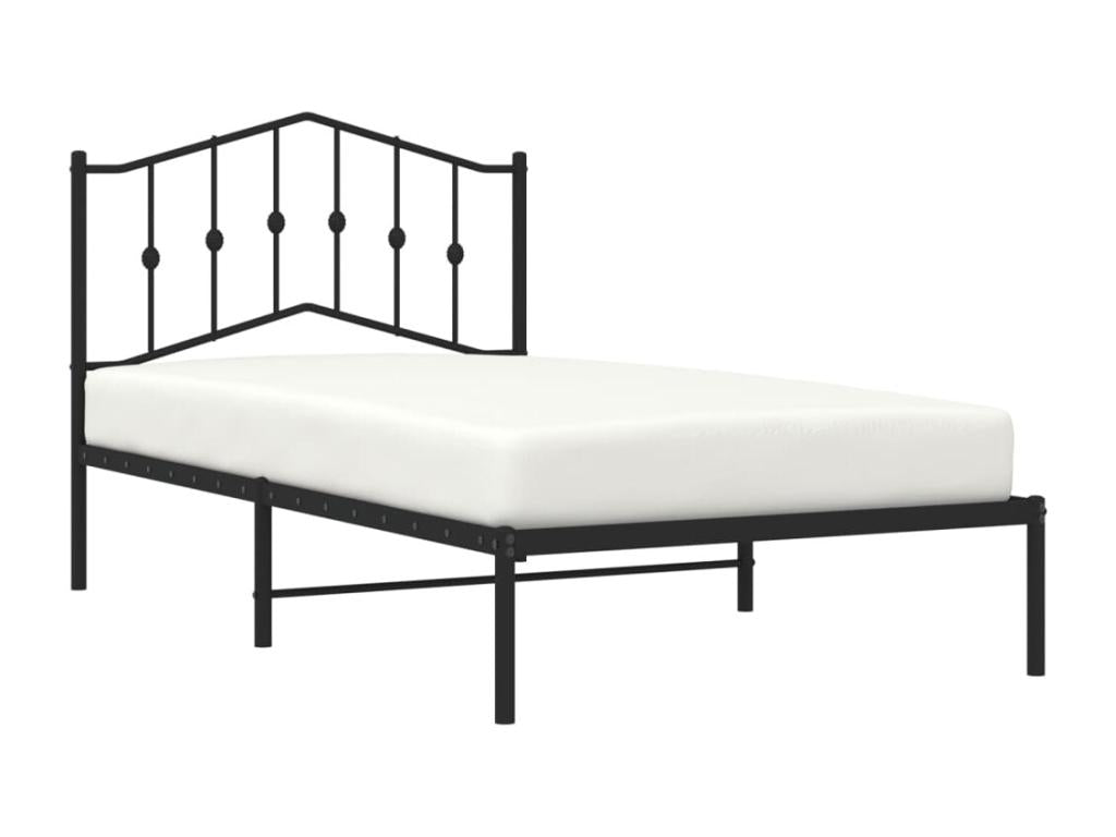 Metal bed frame with black headboard 100x190 cm XMVM01859