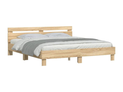 Bed frame with headboard, oak, Boislis, 200x200, SQST94056