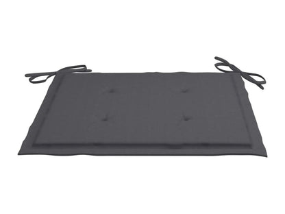 Folding outdoor dining set with cushions, 3 pieces, teak, QRXA98826