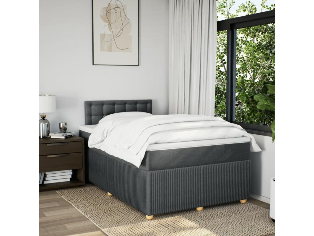Ventoriq bed base with mattress, Dark Grey 120x200cm Fabric QSKX85074