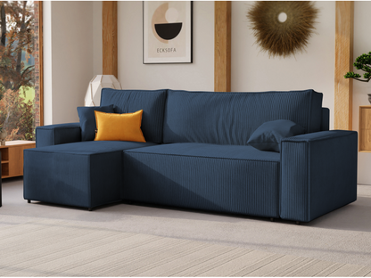 Paris reversible corner sofa bed in blue fabric XMOR80433