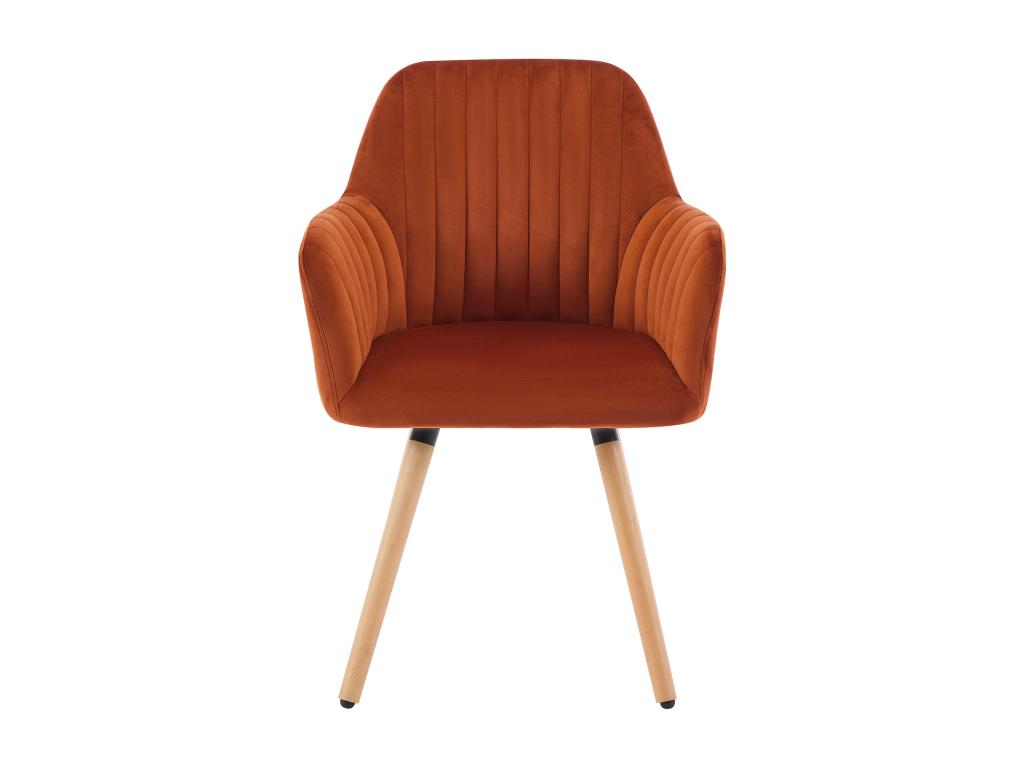 Set of 2 chairs with armrests in velvet and wood-effect metal - Ventoriq XGYX53799