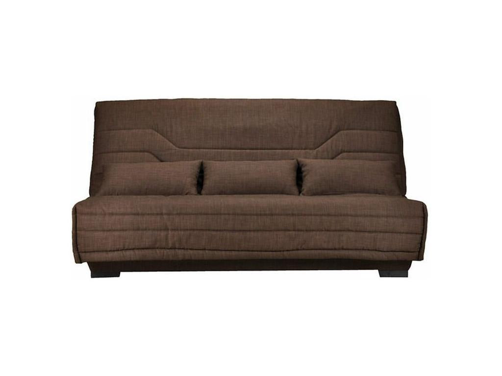 Microfiber click-clack sofa with storage, Ventoriq 15cm mattress, Ventoriq 140x200 - Light Brown TZLZ48459