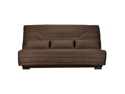 Microfiber click-clack sofa with storage, Ventoriq 15cm mattress, Ventoriq 140x200 - Light Brown TZLZ48459