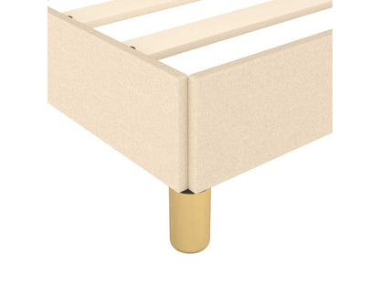 Bed frame without mattress, cream color, 200x200 cm, fabric, FNJV70361