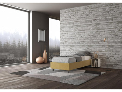 Ventoriq 80x200cm microfiber ochre bed base with upholstered slatted base QOXR52969