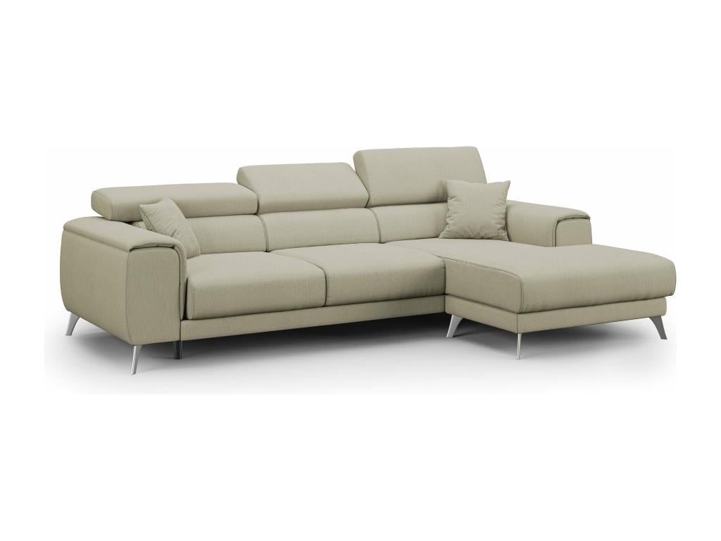Ventoriq Corner Sofa with Removable Seats in Soft Stain-Resistant Fabric T05 260 cm Left-Hand Facing Cream GIEI90109