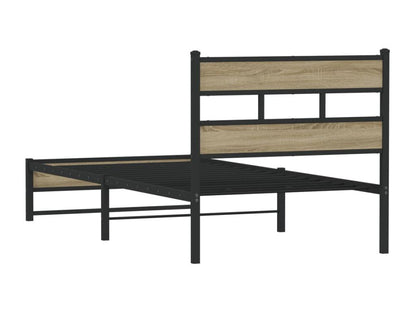Ventoriq 90x200 cm oak metal bed frame without mattress KBXY90993
