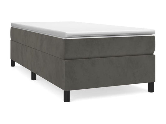 Dark grey velvet bed frame without mattress 90x190 cm GINP75940