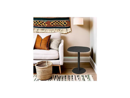 Side table, coffee table, end table, metal, Scandinavian design, functional - Black - 51x49x38 cm - Ventoriq LMRY95496