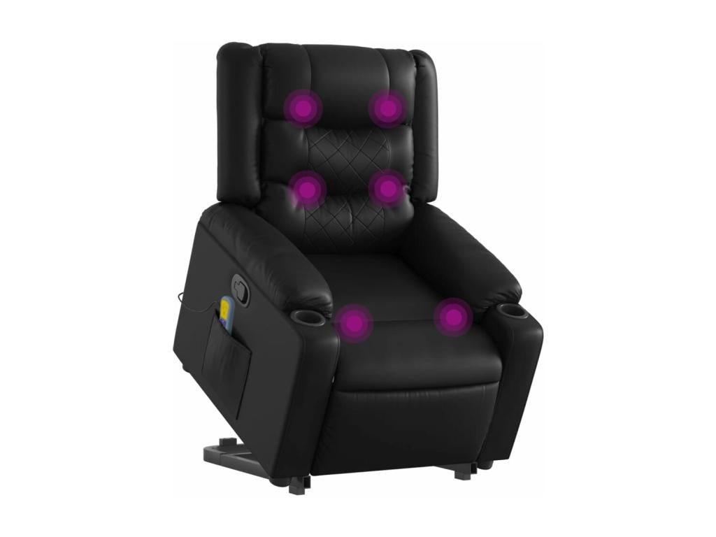 Black Faux Leather Massage Recliner Chair STNC00756