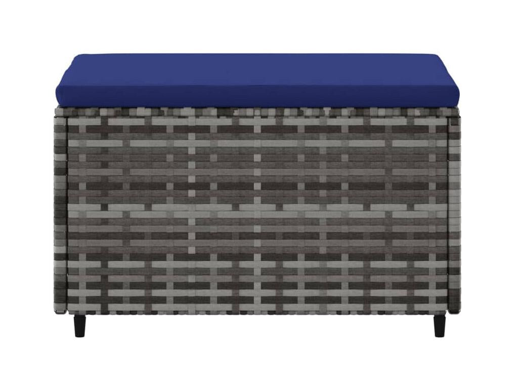 Garden footrest and cushions, 2 pcs, grey woven resin, IEHI08372