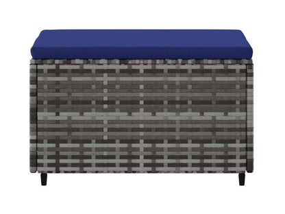 Garden footrest and cushions, 2 pcs, grey woven resin, IEHI08372