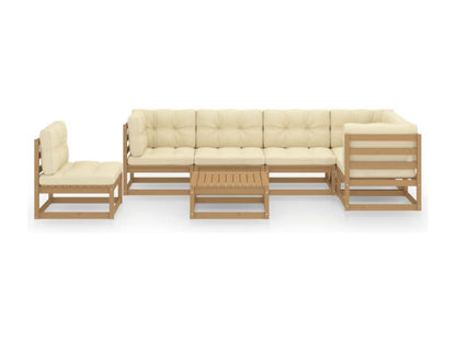 7-piece garden furniture set with cushions, solid pine wood MBCI25871