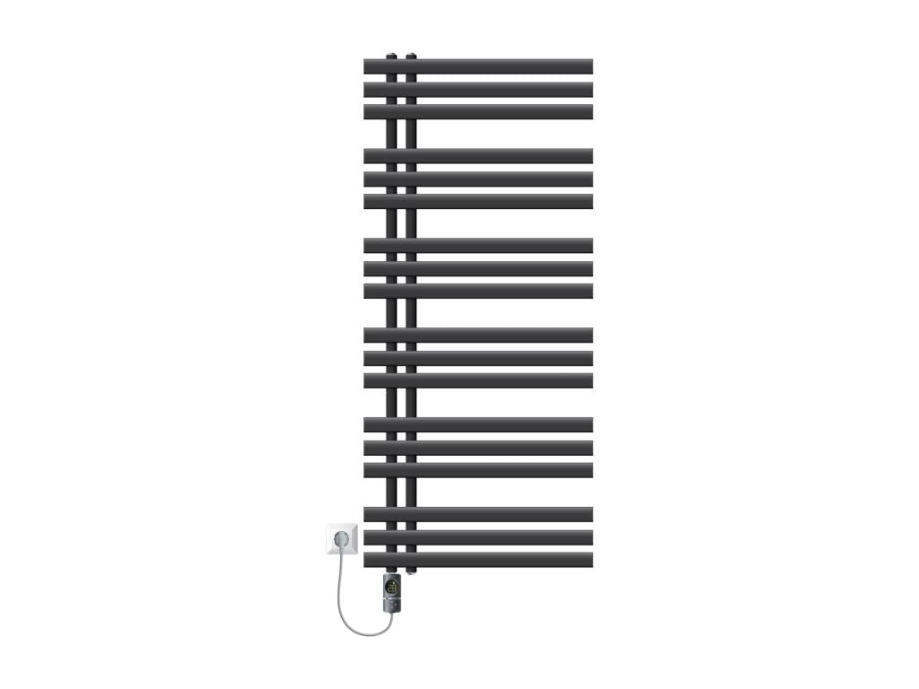 Ventoriq 600x1400mm Anthracite Electric Bathroom Radiator with 1200W Heating Element XCCF62241
