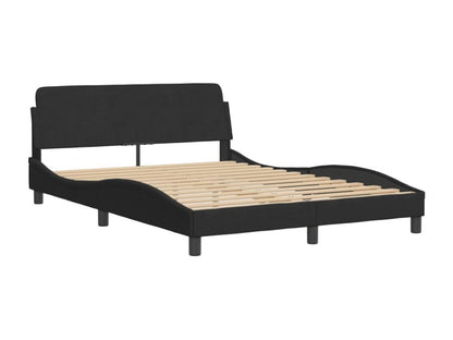 Bed with black mattress 140x200 cm velvet VCRU20516