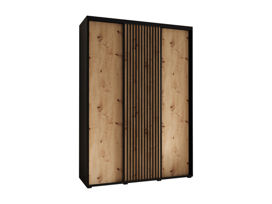 Ventoriq 1 Sliding Door Wardrobe 205.2/180/45 3 Doors Black/Ventoriq WNYR62653