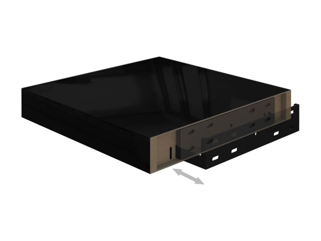 Floating wall shelf, glossy black, 23x23.5x3.8, MDF, NBEM41466