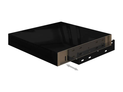 Floating wall shelf, glossy black, 23x23.5x3.8, MDF, NBEM41466