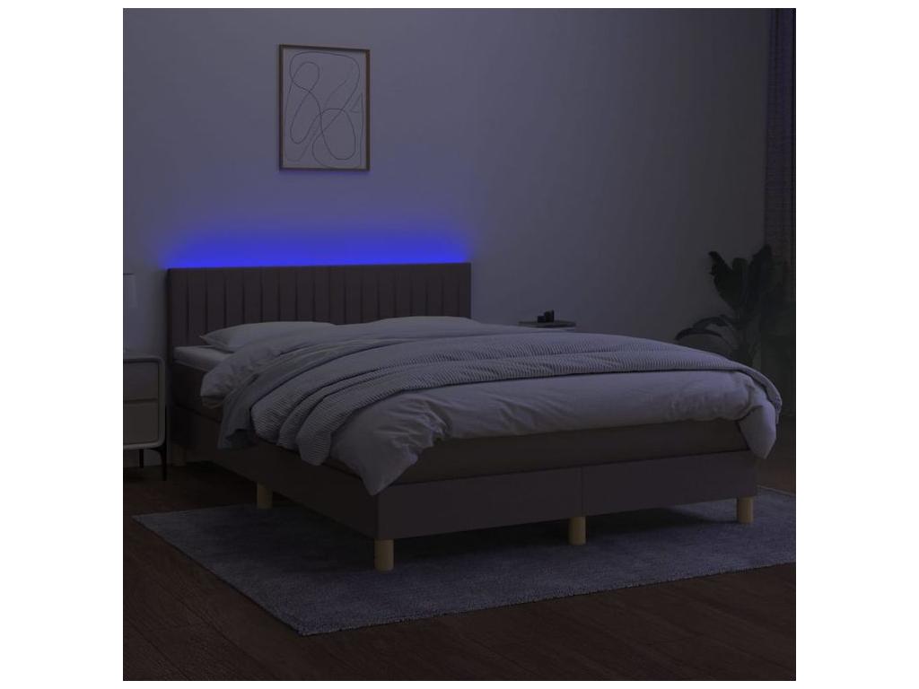 Ventoriq bed base with Ventoriq LED mattress 140x200 Fabric MIAM64913