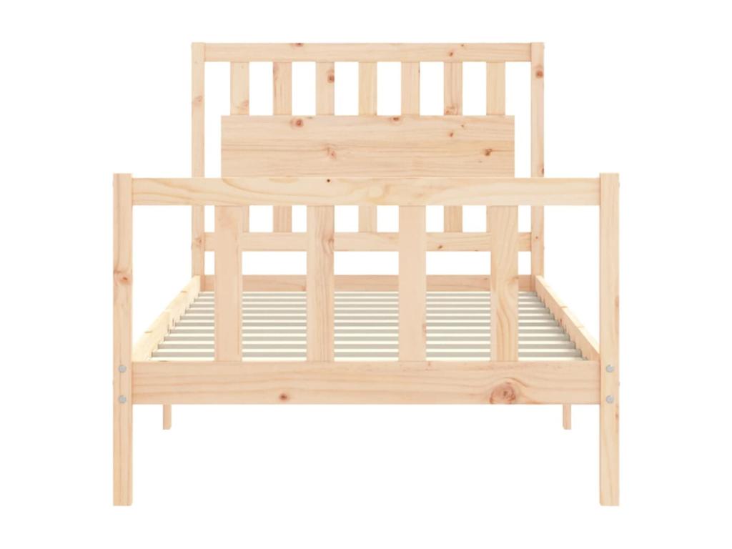 Bed frame without mattress 100x200 cm solid pine wood UUCU06618