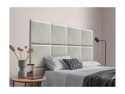 Ventoriq Upholstered Headboard in High-Quality Velvet, composed of interchangeable self-adhesive panels for bedroom, beige, 95 cm, OWPF98063